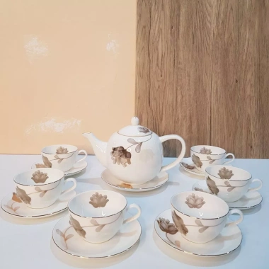 Bộ tách trà sứ bone porcelain 14 chi tiết - Hoa văn tinh tế, hộp quà tặng, 1.359.000₫ 9