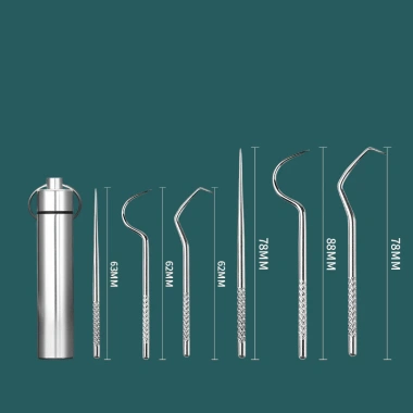 Bộ tăm cầm tay thép không gỉ 304 móc cong - Dụng cụ làm sạch răng du lịch, chỉ 83.958₫ 4 Bộ tăm cầm tay thép không gỉ 304 móc cong - Dụng cụ làm sạch răng du lịch, chỉ 83.958₫ 4
