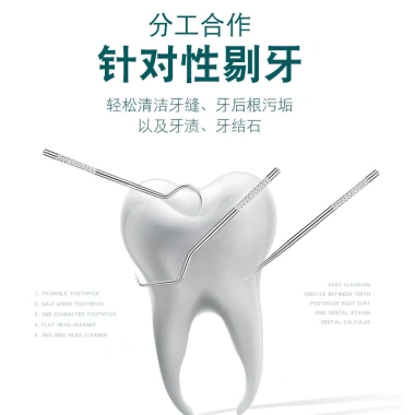 Bộ tăm cầm tay thép không gỉ 304 móc cong - Dụng cụ làm sạch răng du lịch, chỉ 83.958₫