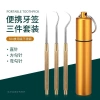 Bộ tăm cầm tay thép không gỉ 304 móc cong - Dụng cụ làm sạch răng du lịch, chỉ 83.958₫ 7