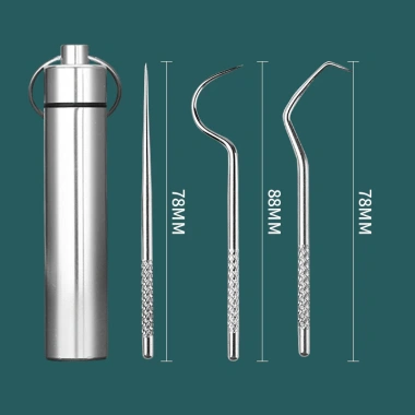 Bộ tăm cầm tay thép không gỉ 304 móc cong - Dụng cụ làm sạch răng du lịch, chỉ 83.958₫ 10 Bộ tăm cầm tay thép không gỉ 304 móc cong - Dụng cụ làm sạch răng du lịch, chỉ 83.958₫ 10