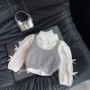 Bộ Tank Top Nữ Đan Màu Nguyên Chất Mùa Thu 2.025 Phong Cách Pháp Dễ Thương Homewear Thoải Mái cho Mọi Mùa