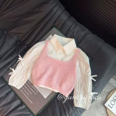 Bộ Tank Top Nữ Đan Màu Nguyên Chất Mùa Thu 2.025 Phong Cách Pháp Dễ Thương Homewear Thoải Mái cho Mọi Mùa 5