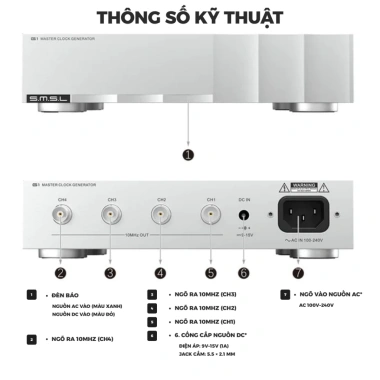 Bộ Tạo Xung Clock Rời SMSL G1 OCXO Độ Chính Xác Cao cho Hệ Thống Âm Thanh Hi‑End 8