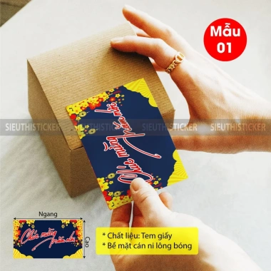 Bộ tem dán Chúc mừng Năm Mới Tết 2.025 hình chữ nhật - Trang trí hộp bánh, kẹo, mứt 28.000₫ 5