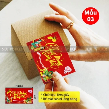 Bộ tem dán Chúc mừng Năm Mới Tết 2.025 hình chữ nhật - Trang trí hộp bánh, kẹo, mứt 28.000₫ 9