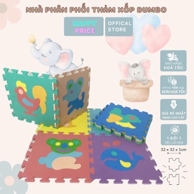 Bộ Thảm ghép xốp trẻ em không mùi Dumbo Mat Pastel 32x32x1cm 10 miếng 35.000₫ 10 Bộ Thảm ghép xốp trẻ em không mùi Dumbo Mat Pastel 32x32x1cm 10 miếng 35.000₫ 10
