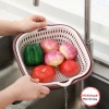 Bộ Thau Rổ 2 Lớp Vuông Nhựa Việt Nhật 6 Món, Kèm Chậu Hứng Nước – Tiện Lợi cho Bếp, Giá 28.000đ 6