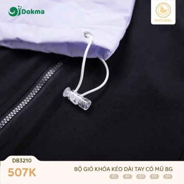 Bộ Thể Thao Dài Tay Kéo Khoá Bé Gái 25-42kg 8-12 tuổi Chất Gió Dokma DB3.210 507k
