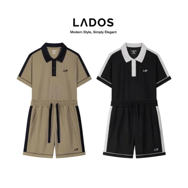 Bộ thể thao LADOS-7.162 áo polo nam ngắn tay và quần phối màu vải tổ ong, trẻ trung năng động, chỉ 272k