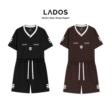 Bộ thể thao nam LADOS-7.163 áo Polo ngắn tay, quần đùi waffle, giá 253.000₫