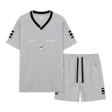 Bộ thể thao nam LADOS-7.163 áo Polo ngắn tay, quần đùi waffle, giá 253.000₫
