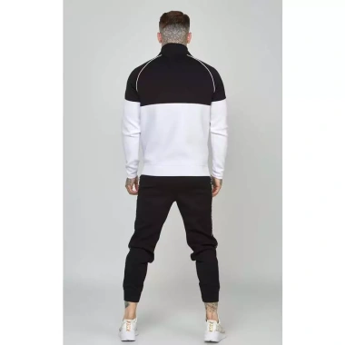 Bộ Thể Thao Nam SIKSILK Black Taped Zip Top va Jogger Đen Trắng Chính Hãng Giảm Giá