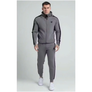 Bộ Thể Thao Nam SIKSILK Black Taped Zip Top và Jogger Set Đen Trắng - Chính Hãng, Giá 1,100,000 VND