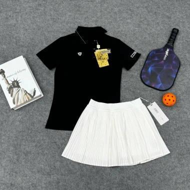 Bộ Thể thao nữ áo cổ lệch váy hai lớp ly nhỏ, phù hợp Golf Tennis pickleball - QC cao cấp, giá ưu đãi 549k 8 Bộ Thể thao nữ áo cổ lệch váy hai lớp ly nhỏ, phù hợp Golf Tennis pickleball - QC cao cấp, giá ưu đãi 549k 8