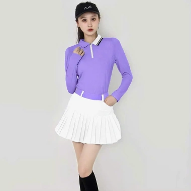 Bộ thể thao nữ áo dài tay váy xếp ly hai lớp - Tennis, Golf, Pickleball | SG cao cấp
