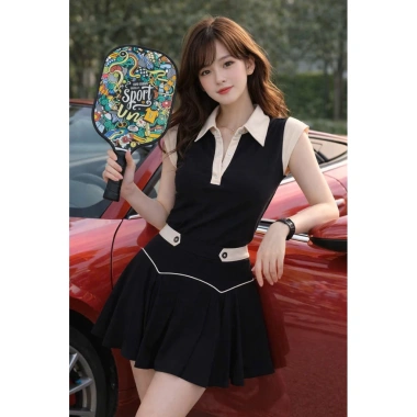Bộ Thể Thao Nữ Cổ Nhật Pickleball - Tôn Dáng, Đa Dụng Golf, Tennis Giá 419.000₫