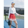 Bộ thể thao nữ Pickleball - Áo dài cổ tròn, váy 2 lớp cao cấp, phù hợp tennis golf - 259,000₫ 7