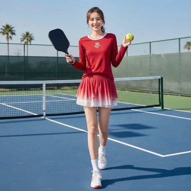 Bộ thể thao nữ Pickleball - Áo dài cổ tròn, váy 2 lớp cao cấp, phù hợp tennis golf - 259,000₫ 8 Bộ thể thao nữ Pickleball - Áo dài cổ tròn, váy 2 lớp cao cấp, phù hợp tennis golf - 259,000₫ 8