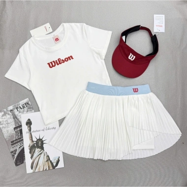 Bộ thể thao nữ Pickleball WIL.SON croptop cộc tay - Váy áo Golf Tennis, giá ưu đãi 389.000₫ 8