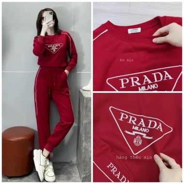 Bộ Thể Thao Prada Siêu Hot - Chất Liệu Ngoài Mặt Mịn, Giá Chỉ 175.000 VNĐ