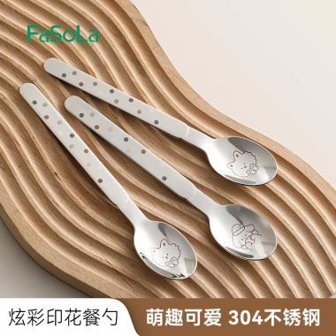 Bộ Thìa Inox FaSoLa Tay Cầm Dài, Không Gỉ, Dành cho Gia Đình - Thìa Trưởng Thành & Trẻ Em, Giá 103k