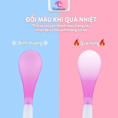 Bộ Thìa Mềm Báo Nóng Kichilachi cho Bé Ăn Dặm Giá ưu đãi 30.000đ Uni Baby