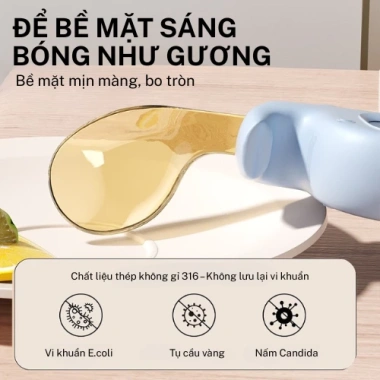 Bộ thìa nĩa tập ăn cho bé nhựa PPSU và thép 316, chịu nhiệt 120°C, an toàn, giảm giá 74.350₫ 6