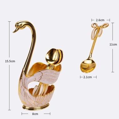 Bộ thìa nĩa thiên nga hợp kim mạ vàng PVD đính đá Sawaski - Combo ưu đãi 150.000 VND 6 Bộ thìa nĩa thiên nga hợp kim mạ vàng PVD đính đá Sawaski - Combo ưu đãi 150.000 VND 6