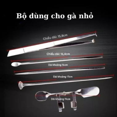 Bộ Thiến Gà 5 Món Inox Cao Cấp - Độ Bền Vượt Trội, Giá Ưu Đãi 145k