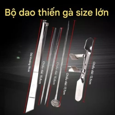 Bộ Thiến Gà 5 Món Inox Cao Cấp - Độ Bền Vượt Trội, Giá Ưu Đãi 145k