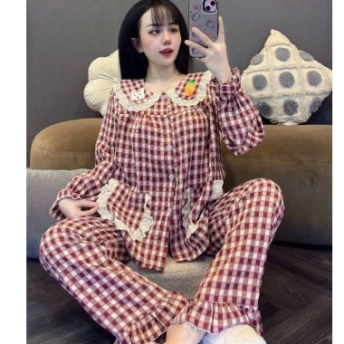 Bộ Thỏ Cà Rốt Kẻ Caro MS A18 - Giá ưu đãi 128.000 VND, phù hợp cho bé