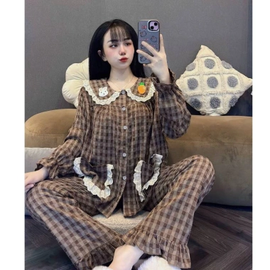 Bộ Thỏ Cà Rốt Kẻ Caro MS A18 - Giá ưu đãi 128.000 VND, phù hợp cho bé