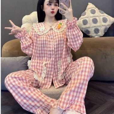 Bộ Thỏ Cà Rốt Kẻ Caro MS A18 - Giá ưu đãi 128.000 VND, phù hợp cho bé