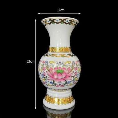 Bộ Thờ Cúng Hoa Tiết Hoa Sen Hồng Bằng 2.018 - Sứ Cao Cấp, Phật Giáo Tường Thuận
