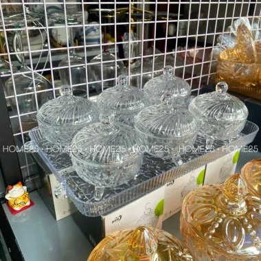 Bộ thố mứt tết thủy tinh + khay meka trong suốt tay cầm - Đựng hạt dưa, bánh kẹo, trang trí, 258.500₫ 9 Bộ thố mứt tết thủy tinh + khay meka trong suốt tay cầm - Đựng hạt dưa, bánh kẹo, trang trí, 258.500₫ 9