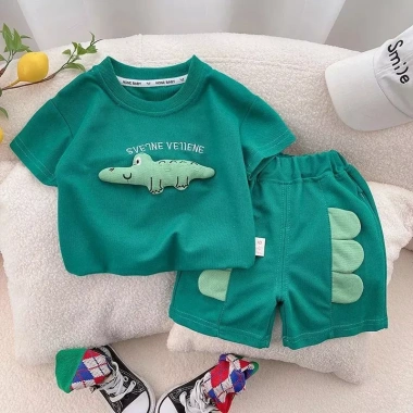 Bộ thời trang trẻ em mùa hè tay ngắn 2 món quần áo mỏng cho bé trai và bé gái - Giá 184.954 VND