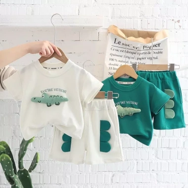 Bộ thời trang trẻ em mùa hè tay ngắn 2 món quần áo mỏng cho bé trai và bé gái - Giá 184.954 VND