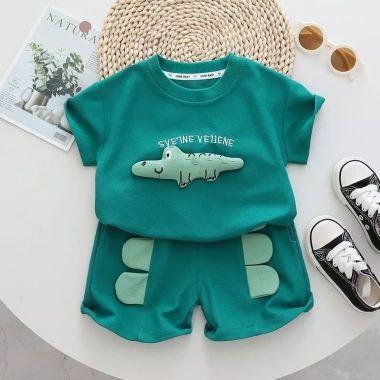 Bộ thời trang trẻ em mùa hè tay ngắn 2 món quần áo mỏng cho bé trai và bé gái - Giá 184.954 VND