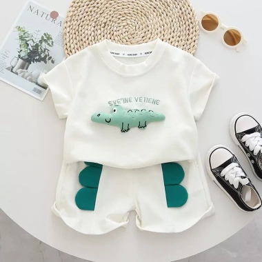 Bộ thời trang trẻ em mùa hè tay ngắn 2 món quần áo mỏng cho bé trai và bé gái - Giá 184.954 VND