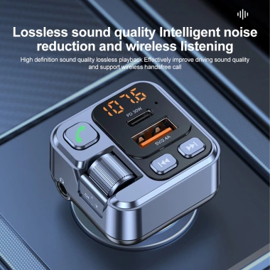 Bộ thu Bluetooth ô tô U Đọc USB PD20W sạc nhanh, màn hình kỹ thuật số và FM chuyển đổi 3