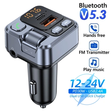 Bộ thu Bluetooth ô tô U Đọc USB PD20W sạc nhanh, màn hình kỹ thuật số và FM chuyển đổi 10