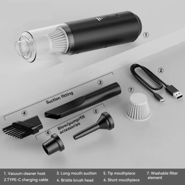 Bộ thu bụi ô tô HOUCHU - Máy hút bụi điện mạnh, mini không dây, độ ồn thấp, cầm tay tiện lợi 4 Bộ thu bụi ô tô HOUCHU - Máy hút bụi điện mạnh, mini không dây, độ ồn thấp, cầm tay tiện lợi 4