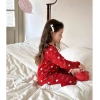 Bộ Thu Đông Bé Trai & Bé Gái Cotton Đỏ - Set Đồ Ngủ Tay Dài In Ngộ Nghĩnh (7-27kg) MBO17 5