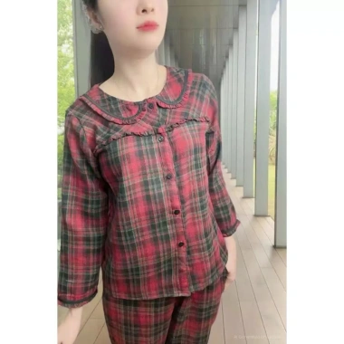Bộ thu đông Bunnysky cổ sen vải dạ tay dài size 38‑63kg, xinh nhẹ, giảm giá 169.200₫