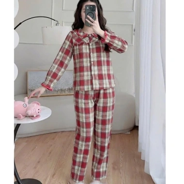 Bộ thu đông Bunnysky cổ sen vải dạ tay dài size 38‑63kg, xinh nhẹ, giảm giá 169.200₫