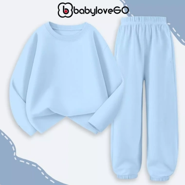 Bộ thu đông dài tay bé trai BabyloveGO – Set thun cotton basic 1-10 tuổi, 199,000₫