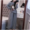 Bộ Thu Đông Nữ Áo Nỉ Họa Tiết Voi Thêu Nổi Quần Suông Dài Chấm Bi Đồ Bộ Dày Dặn Dạo Phố 5