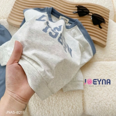 Bộ Thun Cotton Dài Tay Bé Trai London 1.983 Joeyna - Chất Cao Cấp, Mềm Mại, Size 8-23kg, Giá Ưu Đãi 230k