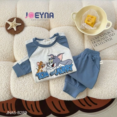 Bộ Thun Cotton Dài Tay Bé Trai Tom Vs Jerry Joeyna - Chất Lượng Cao, Mềm Mại, Size 8‑23kg Giá Ưu Đãi 249k 7